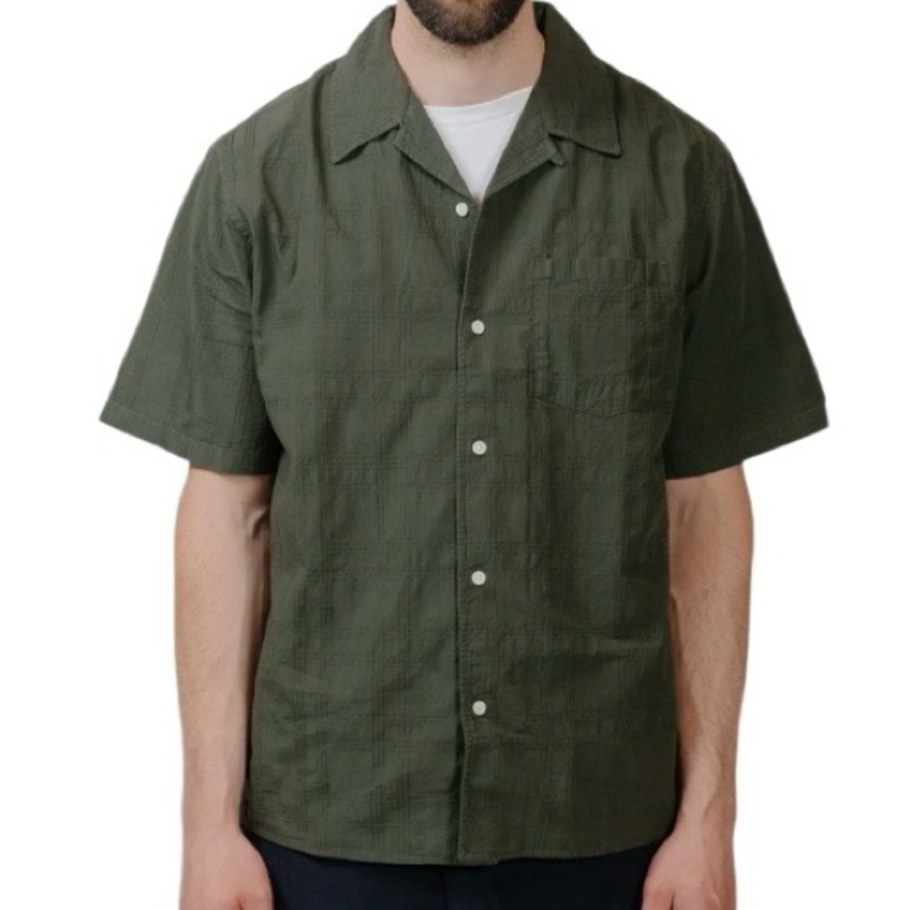Norse Projects Carsten Relaxed Dobby Check Shirt Spruce Green